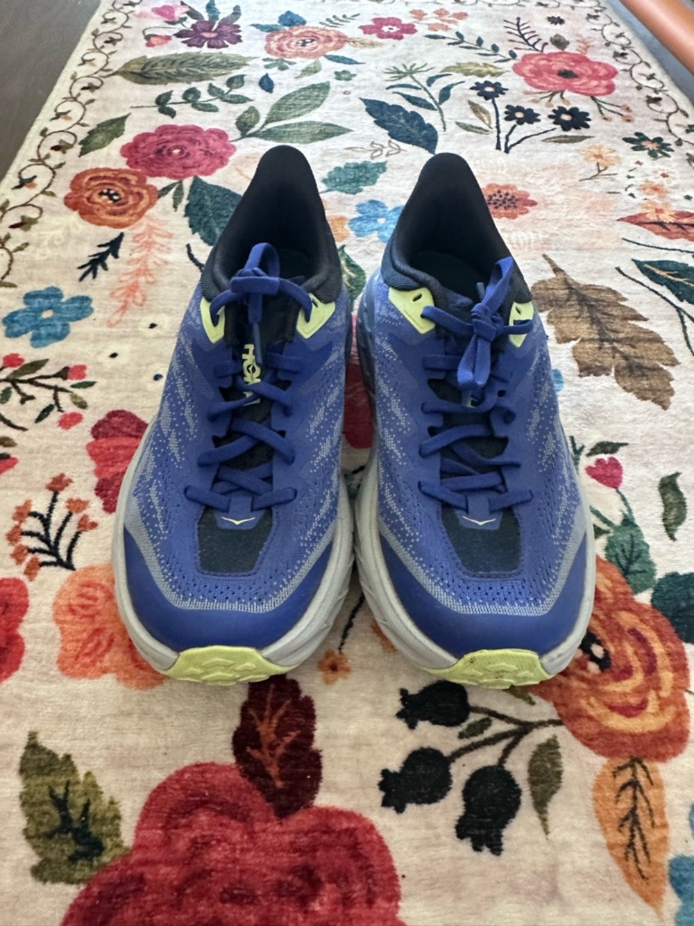 Hoka Speedgoat 5 Blue and Lime Trail Running Shoe